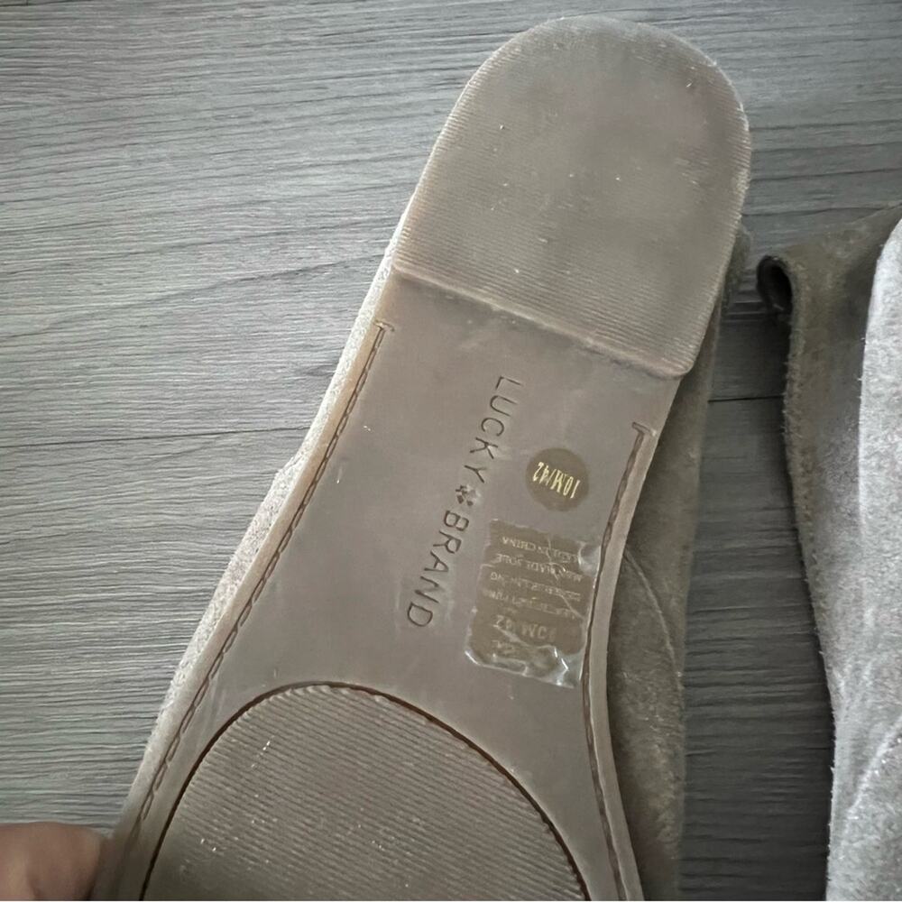 Lucky Brand Shoes Charsa Casual Slip On Flats Loafer Brown Suede 10 - Picture 7 of 8